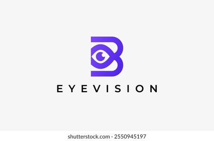 Letra B e visão ocular. Digital, visual com conceito moderno e minimalista. Arquivo editável.