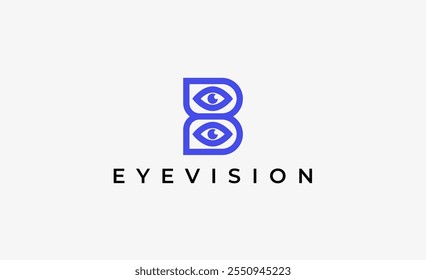 Letra B del logotipo y visión ocular. Digital, visual con concepto moderno y minimalista. Archivo editable.