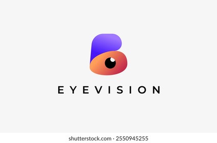 Letra B del logotipo y visión ocular. Digital, visual con concepto moderno y minimalista. Archivo editable.