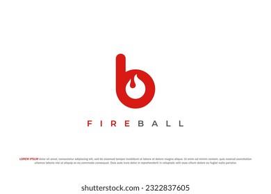 logo letter b fireball red