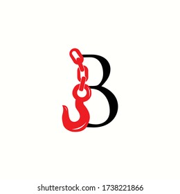 logo letter b with icon crane  vector design