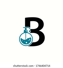 logo letter b with icon hand sanitizer vector design