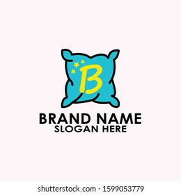 logo letter b with icon pillow vector design
