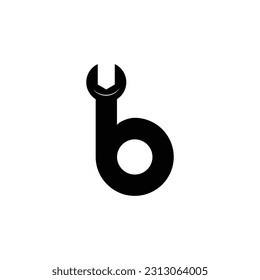 letra de logotipo b. Forma de clave de mantenimiento Concept logo empresa de mantenimiento de coches