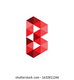 the logo letter B. Modern template. with a red texture on a white background. B logo technology for companies, digital and graphic graphics
