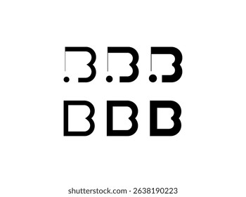 Logo letter B, new font alphabet, set of six different thicknesses (regular, bold, thick) for your brand name design, vector illustration 10 EPS