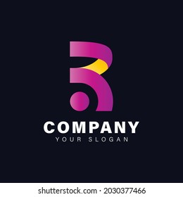 letra de logotipo b o r con color degradado