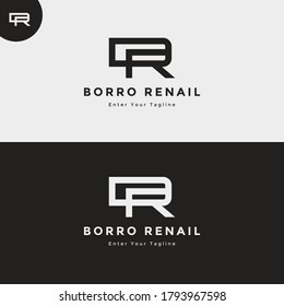 Logo-Buchstaben B R Monogramm-Design. Einfaches Konzept Initial B und R.