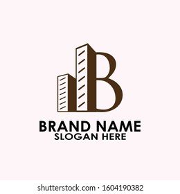 logo letter b with real estate vector design