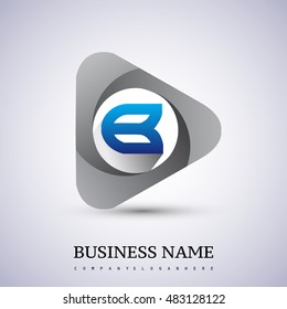 logo letter B rounded in the triangle shape, Vector design template elements for your application or company identity.