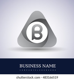 logo letter B rounded in the triangle shape, Vector design template elements for your application or company identity.
