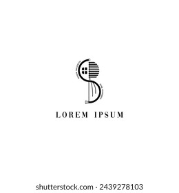 Logo Letter B AND S for custom window treatments (blinds, drapes, shades). suitable for bussiness home decor interior, home furnishing and etc