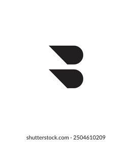 Logo letter B simple elegant minimalist design with blank background