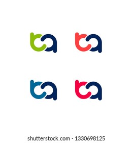 logo letter b and a with a simple and modern concept