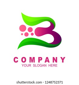 logo letter b, speed ,express, leaf, circle and delivery logo template