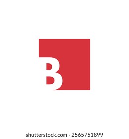 Logo letter B square unique design with blank background