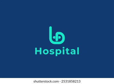 Logo letter B with symbol medical plus, Creative template for hospital and healthcare.