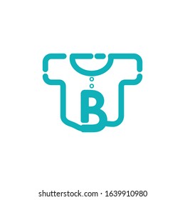 logo letter b with t shirt vector design