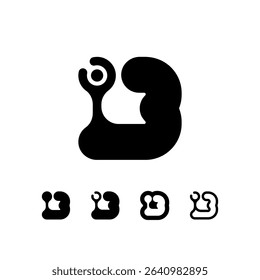 Logo Letter B, trendy modern alphabet font, set of five different letter b for your brand name design, vector illustration 10 EPS