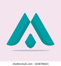 Logo letter A in blue color for your company