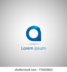 Logo letter a with blue and deep blue gradient color circle triangle shape