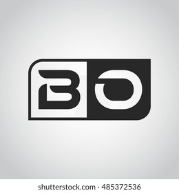 Logo letter BO with two different sides. Negative or black and white vector template design
