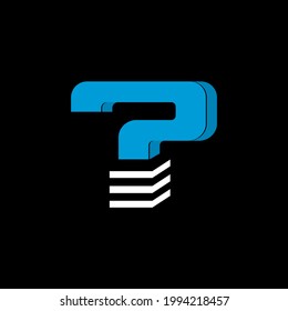 The logo is the letter. The bottom is made of 3 horizontal lines.