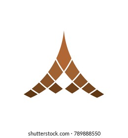 Logo A Letter Brown Triangle Abstract Arrow