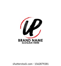logo letter up brush vector design