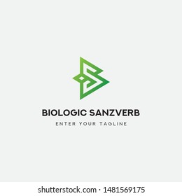 Logo Letter BS Monogram, Concept Letter B + S + Green.