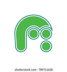 Logo A Letter Bubble Green