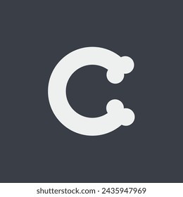 Logo letter C bone with blank background