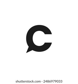 Logo letter C chat or talk unique design with blank background