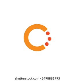 Logotipo letra C punto circular elemento de Plantilla de diseño único