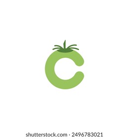 Logo letter C coconut unique design with blank background