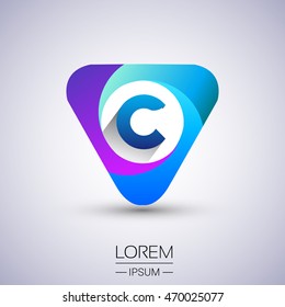 logo letter C colorful icon in the triangle shape, Vector design template elements for your application or company identity.