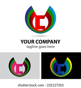 Logo letter C company vector design template 