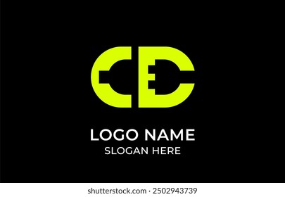 Logo Letter C D combined electric socket with negative space, power, charger, electrical, electric icon logo. Editable file