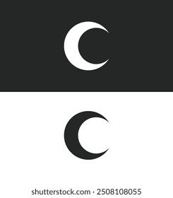 Logo letter C eclipse unique design with blank background