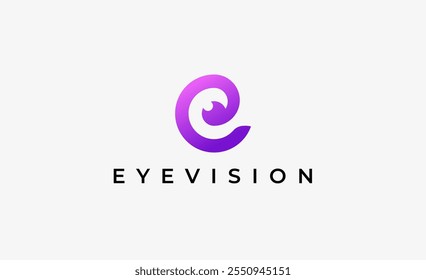 Logo Letter C and Eye Vision. Digital, visual with modern and minimalist concept. Editable file.