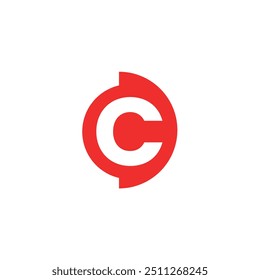 Logo letter C fire move luxury unique design with blank background