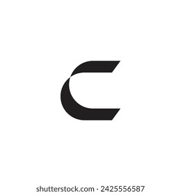 Logo letter C fold design template element