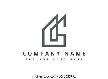 logo letter c and g flat line