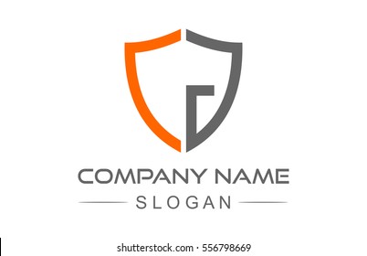 logo letter c and g shield icon in simple line