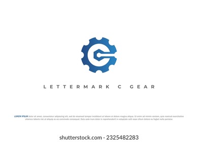 logo letter c gear machinery mechanic