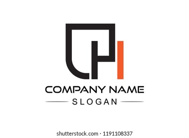 logo letter c and h flat line