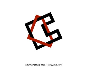 letra de logotipo c elementos de plantilla de diseño de iconos, color negro y rojo, ilustración de signo vectorial aislada en fondo blanco 