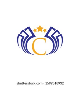 logo letter c with icon payroll vector design