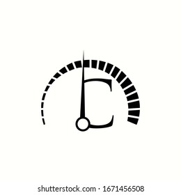 logo letter c with icon Speedometer vector design