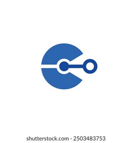 Logo letter C keyhole circle with blank background